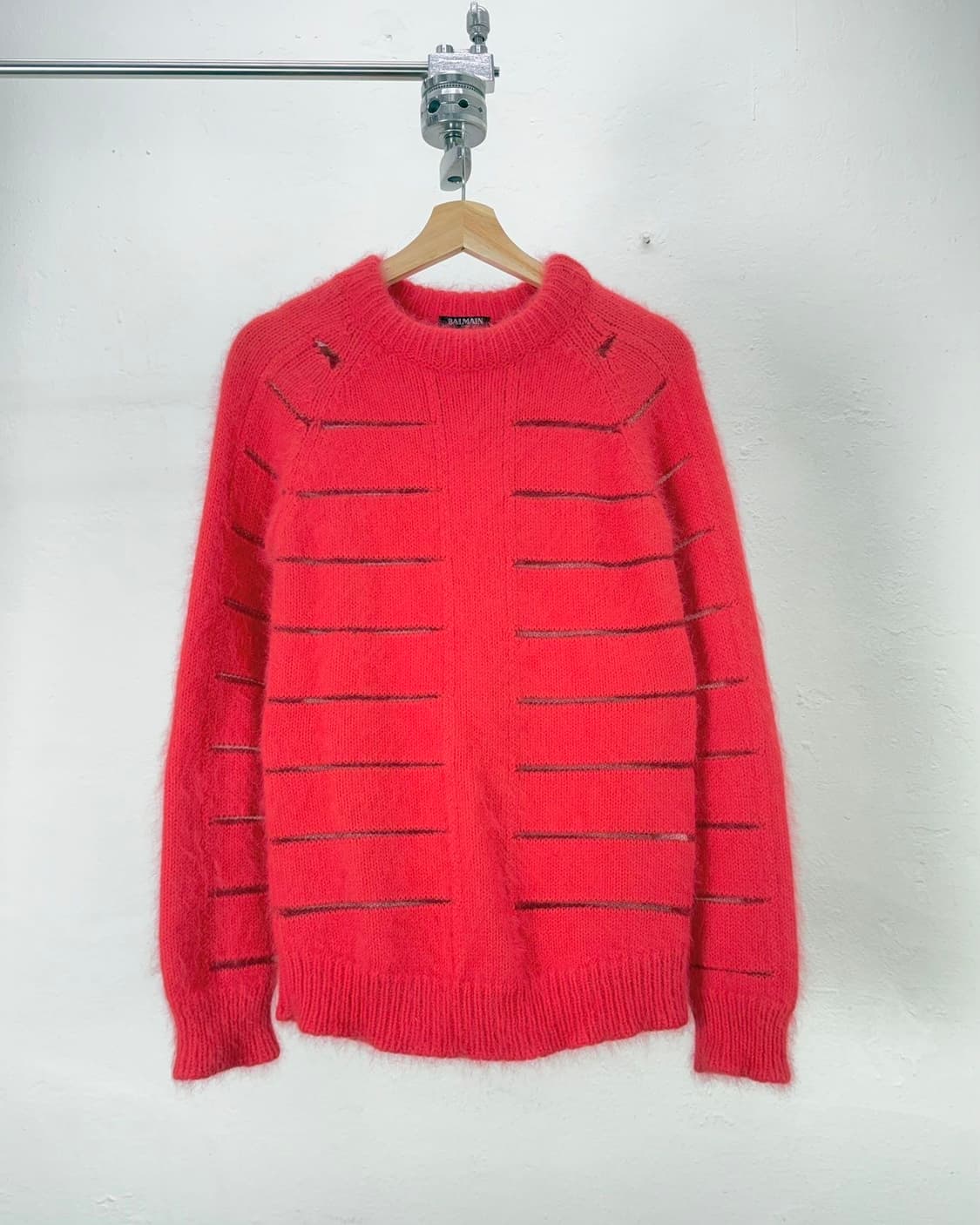 발망 코랄 레드 디스트레스드 모헤어 니트 스웨터 상품이미지1