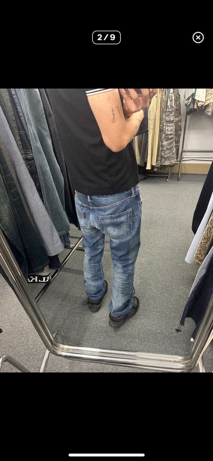 리바이스 501 빈티지 워싱 데님팬츠 슬림핏 상품이미지2