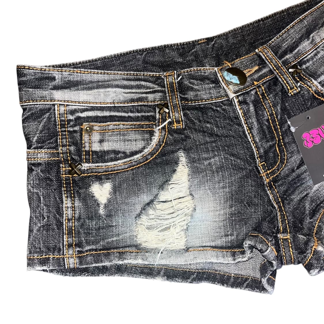 d.i.a 다이아 스터드 데미지 데님 숏팬츠 갸루y2k펑크 상품이미지2