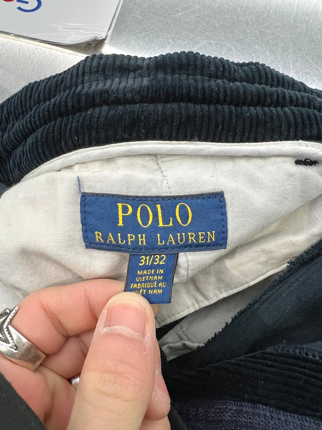 폴로 랄프로렌 딥 네이비 클래식 플리츠 코듀로이 팬츠 상품이미지7