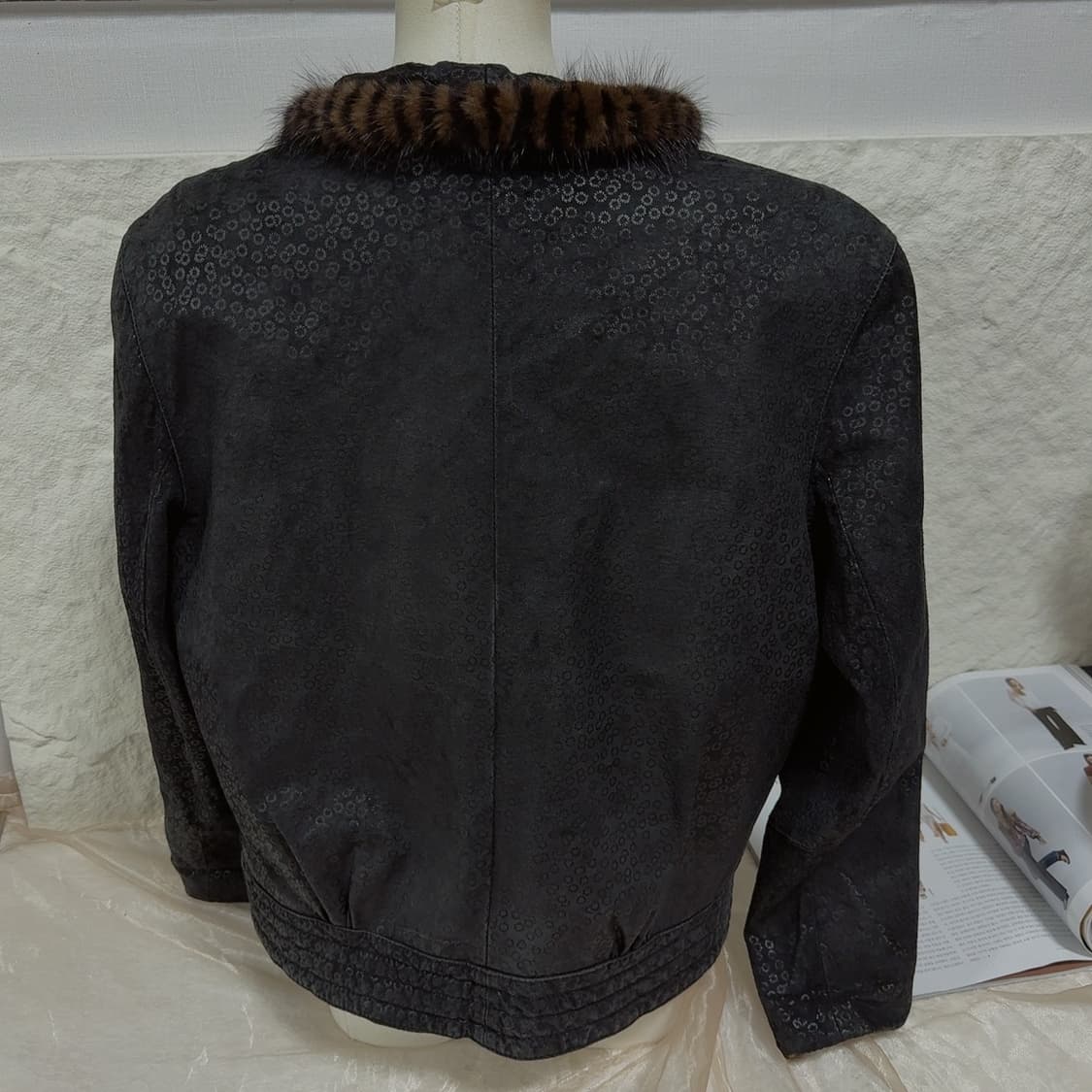 빈티지 고딕 unisex 밍크 큰칼라 되지가죽자켓 상품이미지4