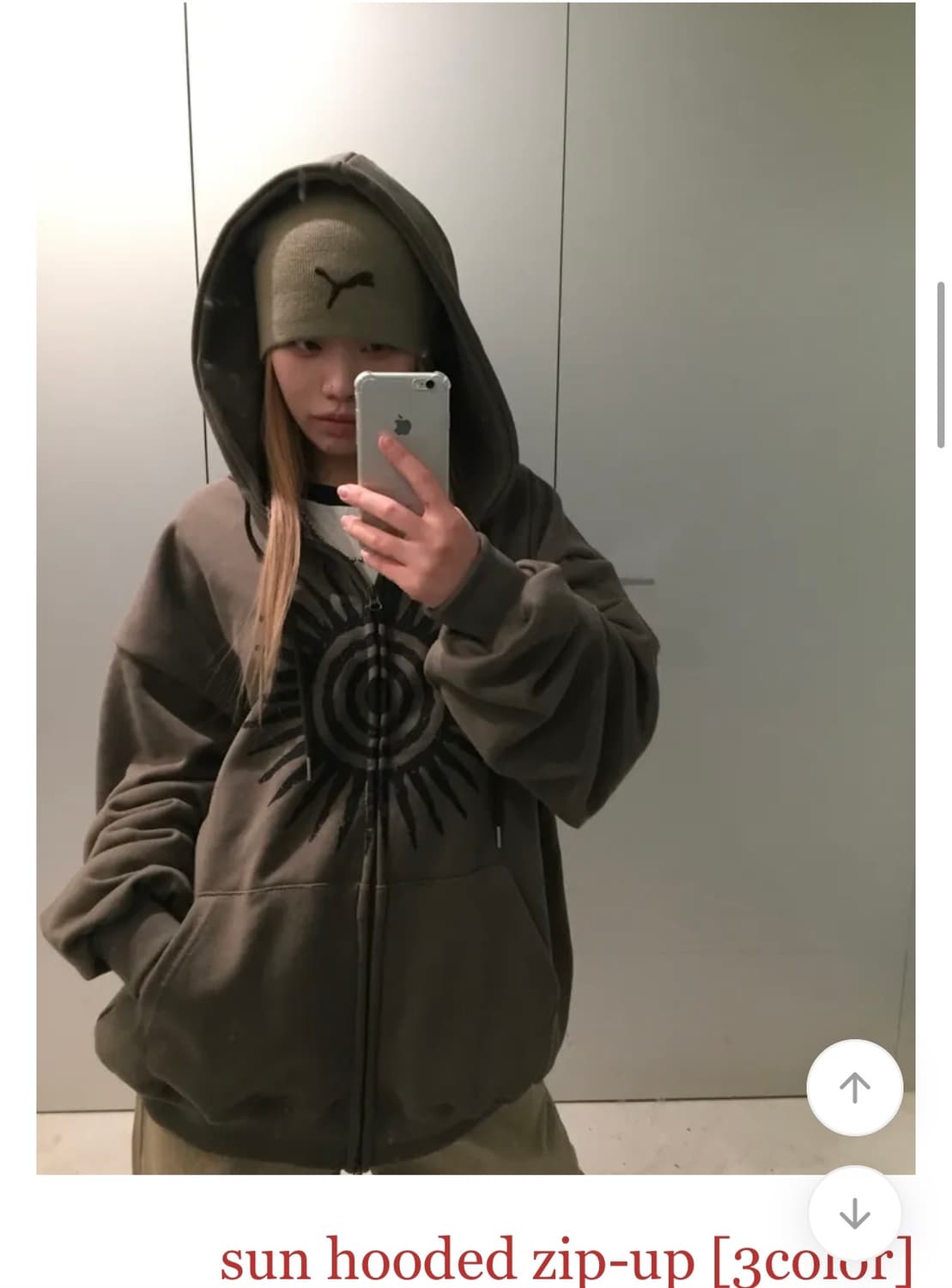 sun hooded zip-up 카키 상품이미지3
