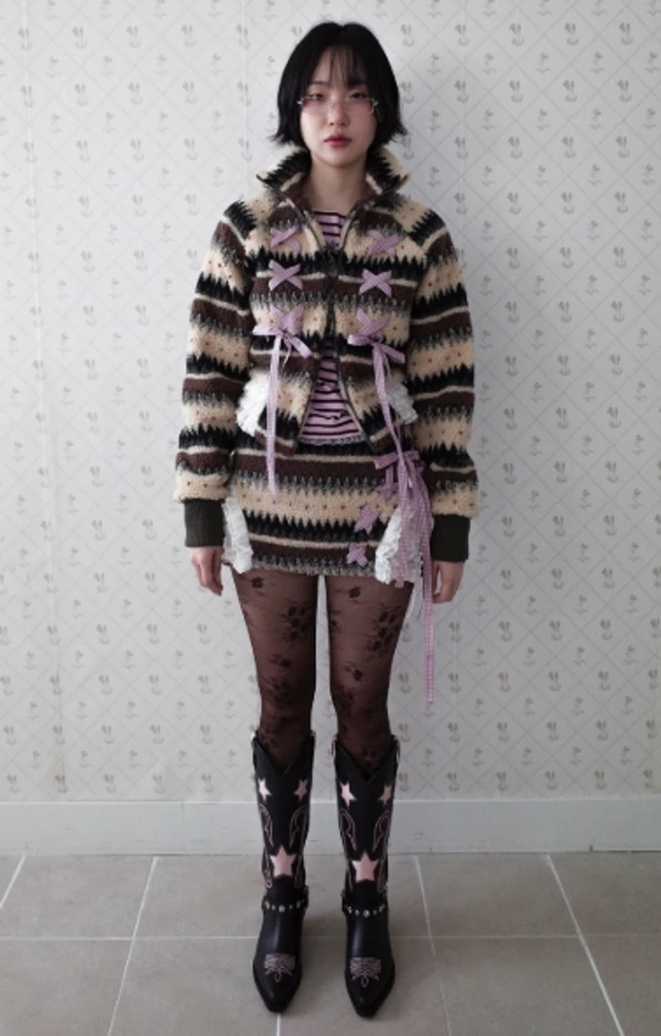 Ribbon & Lace Teddy Skort (Beige) 상품이미지5