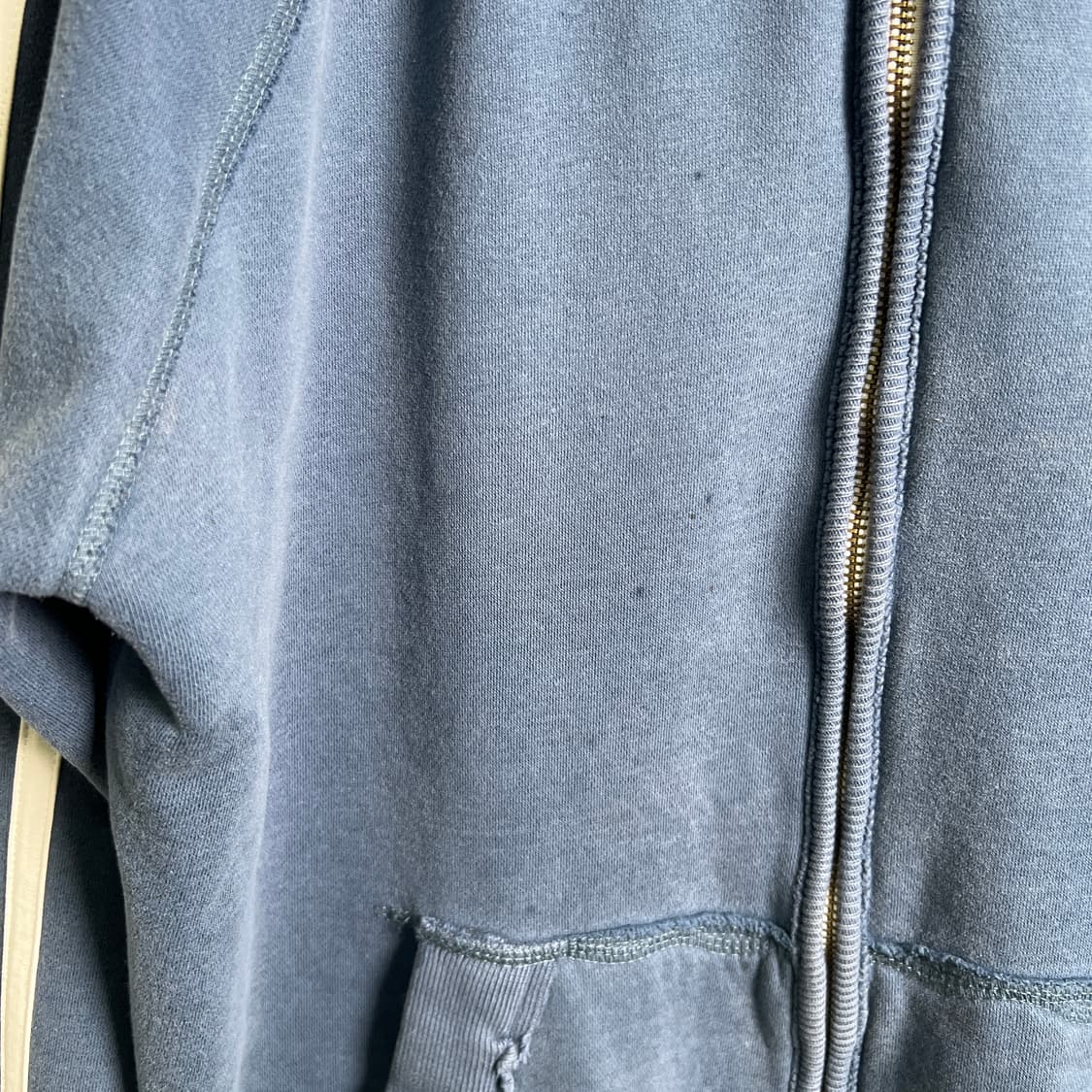 아베크롬비 빈티지 블루 삼선 후드집업 L 상품이미지8