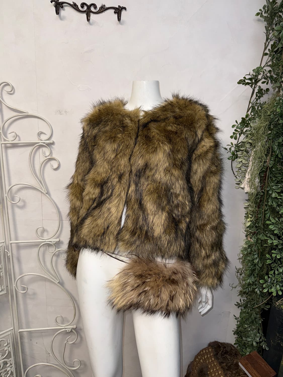 Mixed brown faux fur jacket  상품이미지1