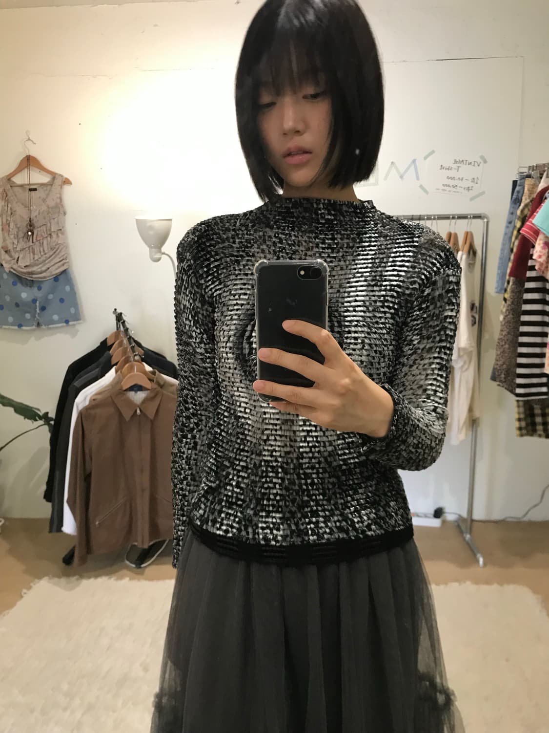 Vintage tiger pleats top 상품이미지3