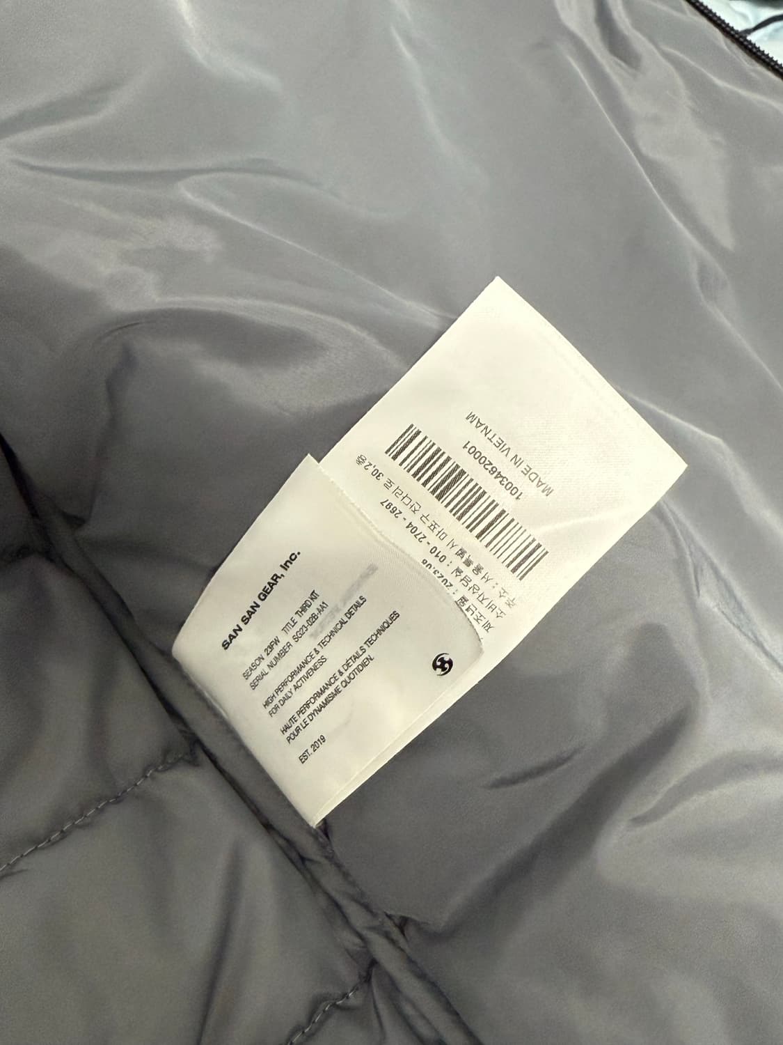 산산기어 서픽스 퍼퍼 자켓 블랙 23FW size 1 상품이미지8