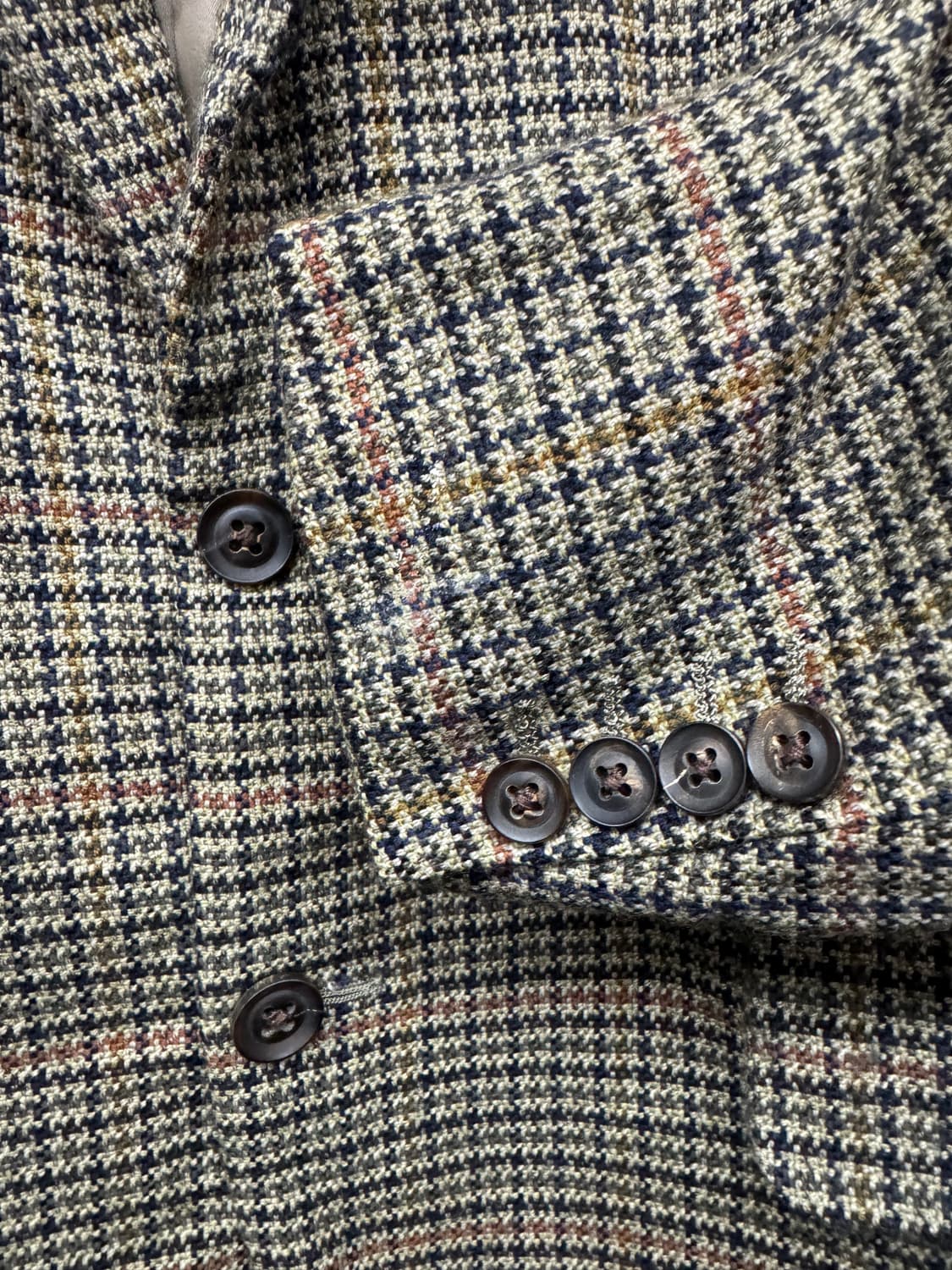 90's 올드스쿨 버버리 빈티지 하운드투스 체크 뉴울 블레이저 L 상품이미지3