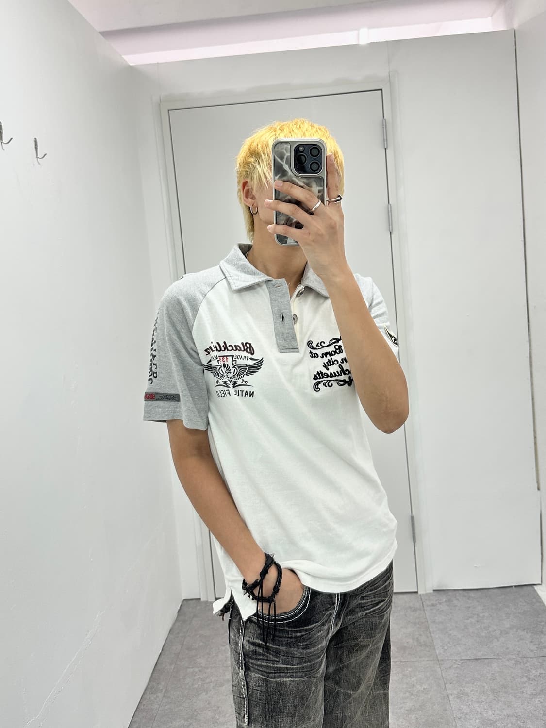 BLACK WING embroidered pk tee 상품이미지9