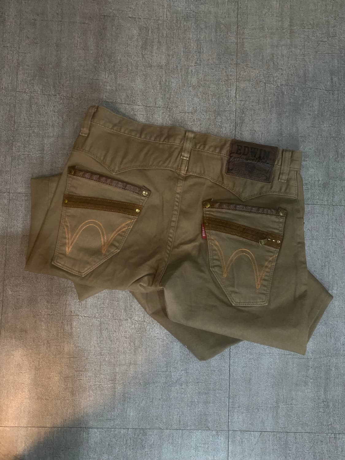 Edwin 에드윈 올드스쿨아메카지펑크y2k 웨스턴팬츠 브라운 상품이미지1