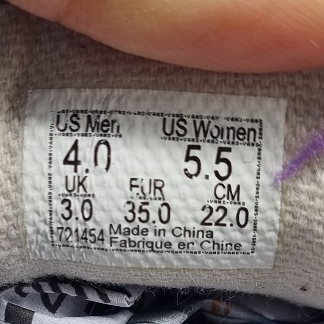 반스 퍼플 스니커즈 220 상품이미지6