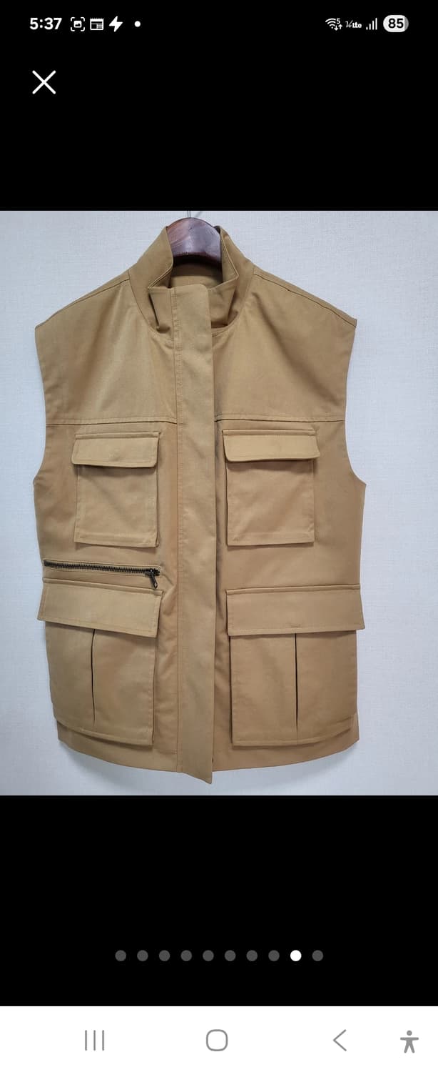 수납많은 베스트! 남녀공용Open Edit 베이지 포켓 베스트55-77 상품이미지3