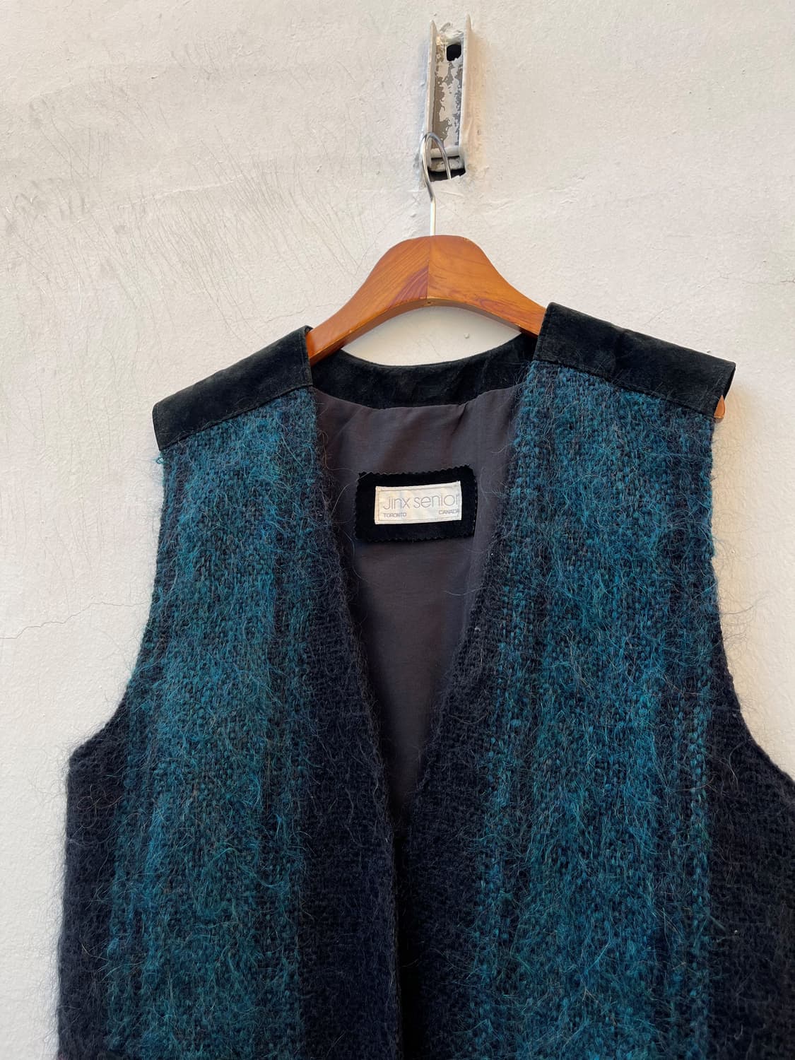 Vintage(Made in canada) 모헤어 레더 도킹 베스트  상품이미지2