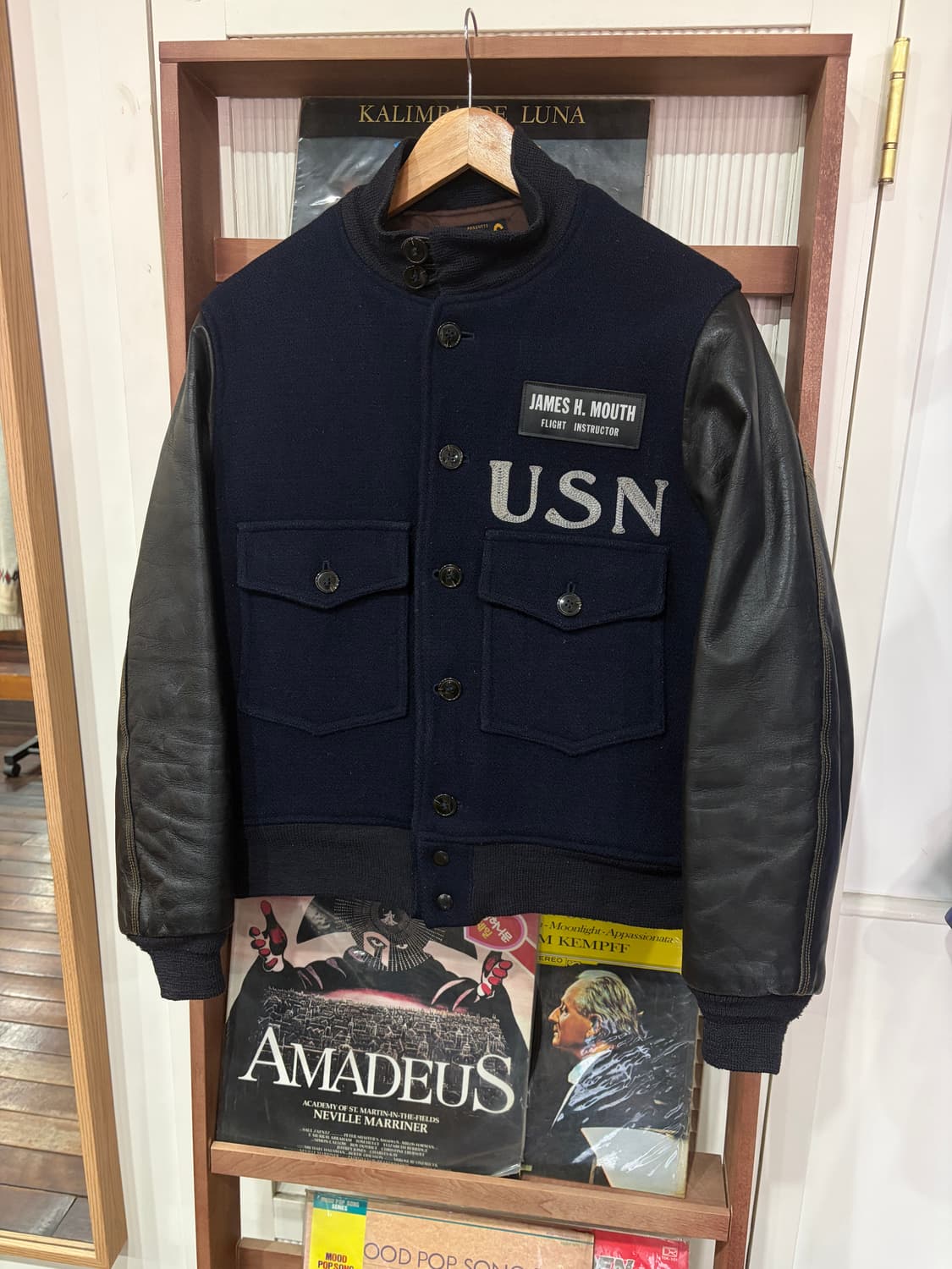 버즈릭슨 USN 레더 슬리브 울 자켓 S 상품이미지1