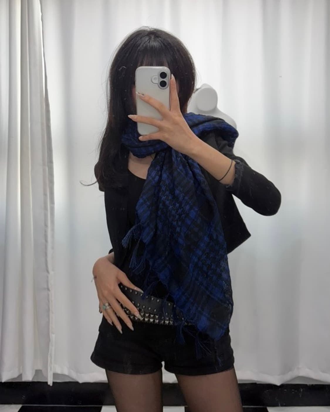 🎸블루 체크 스카프🎸 상품이미지1