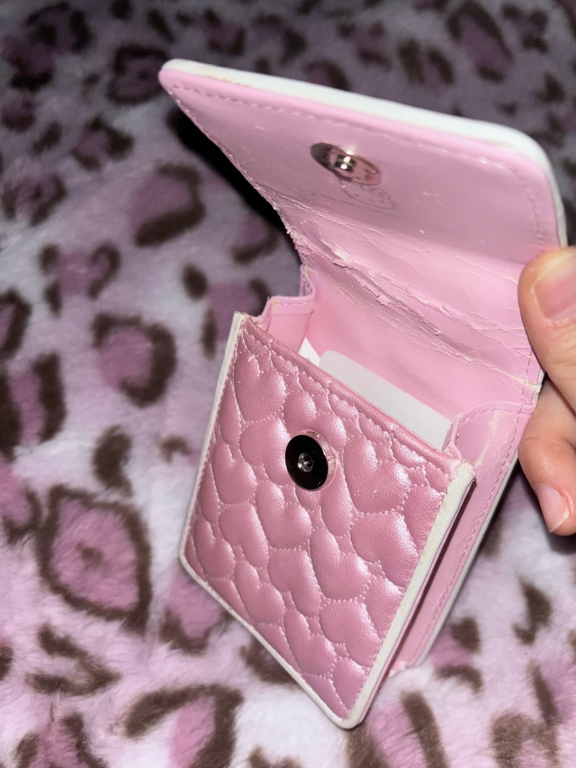 헬로키티 핑크 디카 보관 파우치 지갑 큐빅 하트 상품이미지2