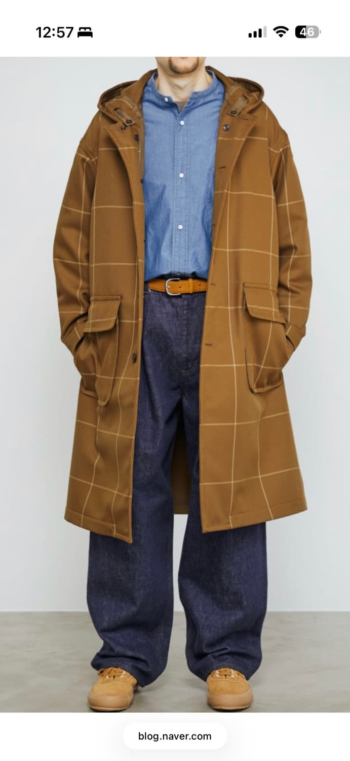 Graphpaper 체크 패턴 코트 사이즈 1 상품이미지1