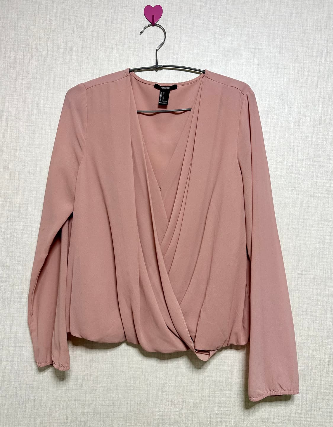 포레버21 핑크 랩 블라우스 M 상품이미지1