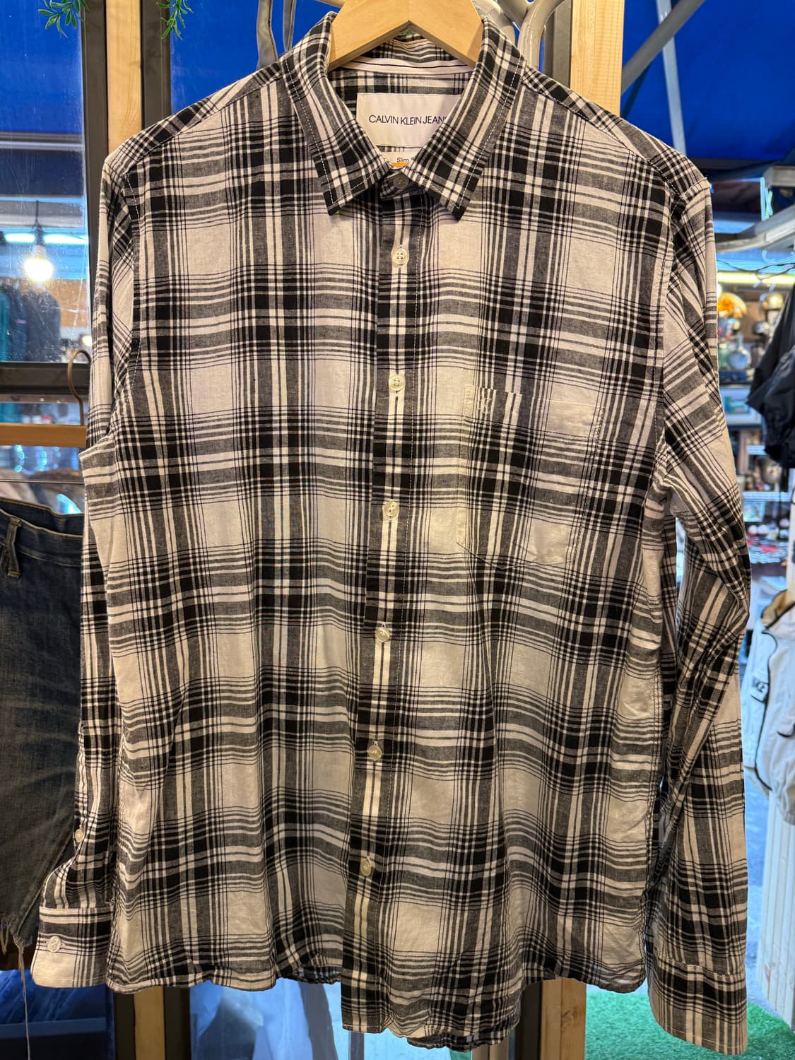 캘빈클라인 블랙 체크셔츠 상품이미지1