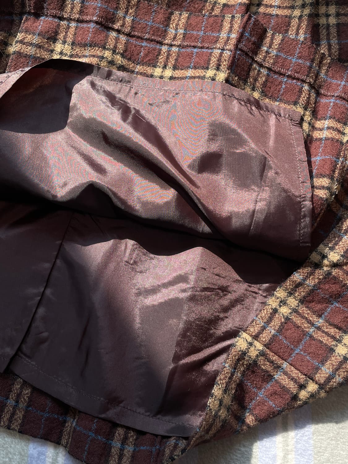 일본 빈티지 체크 스커트 브라운 상품이미지8