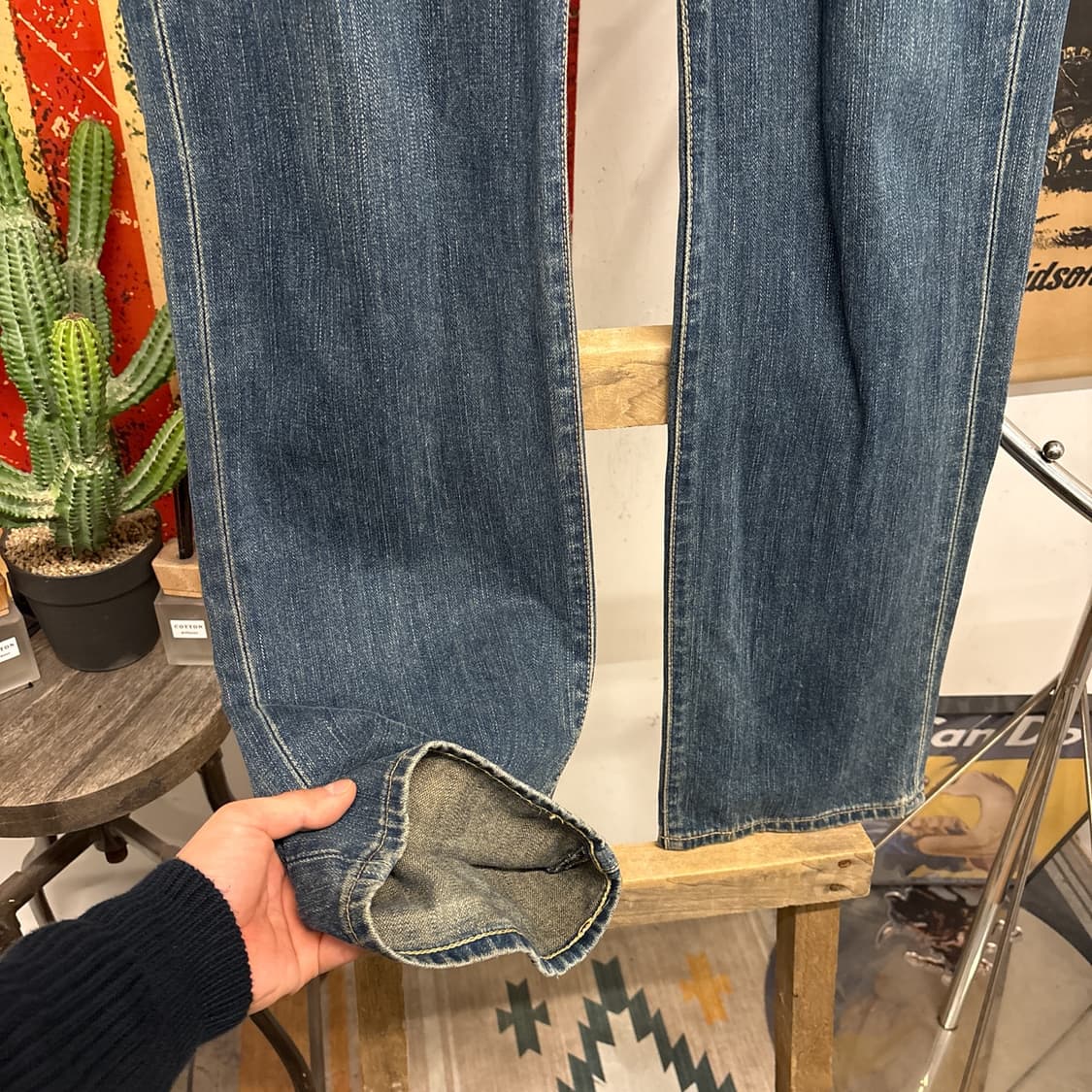 랭글러 W0384 레인스트릭 샌드스톤 워싱 데님팬츠 N1255 상품이미지4