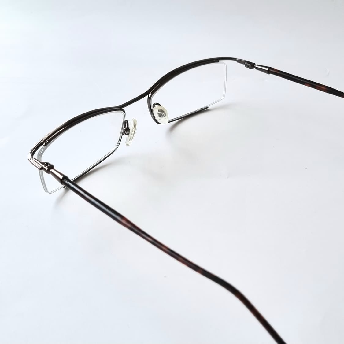 데드스탁 다크 브라운 호피 디테일 지적인 반무테 안경테 669 상품이미지3