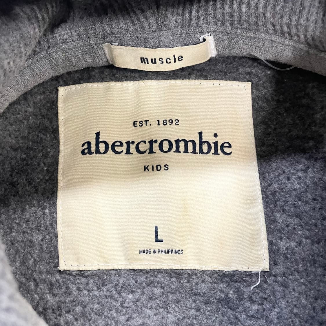 아베크롬비 피치 로고 후드집업 그레이 상품이미지4