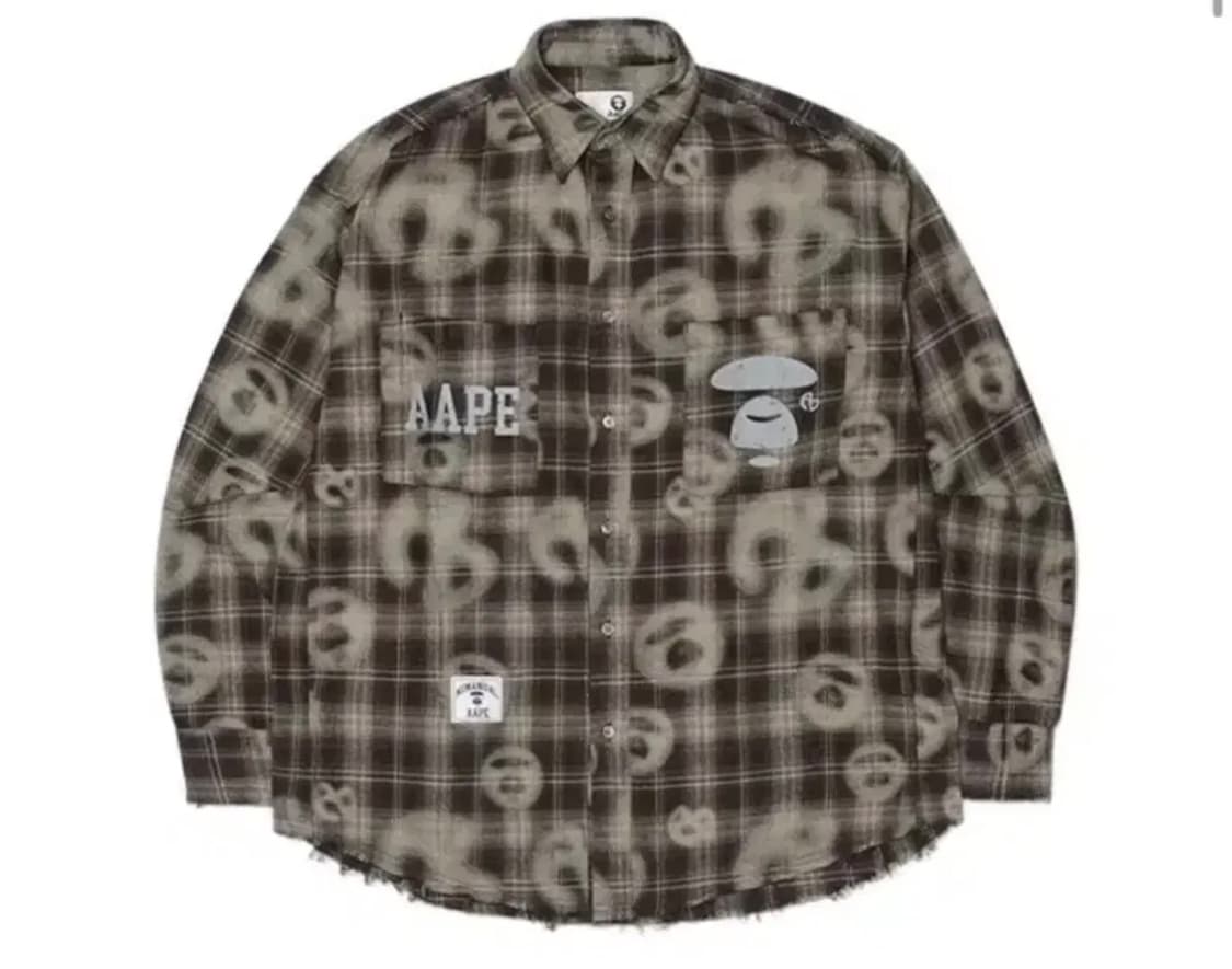 노매뉴얼 에이프 셔츠 브라운 L 상품이미지1