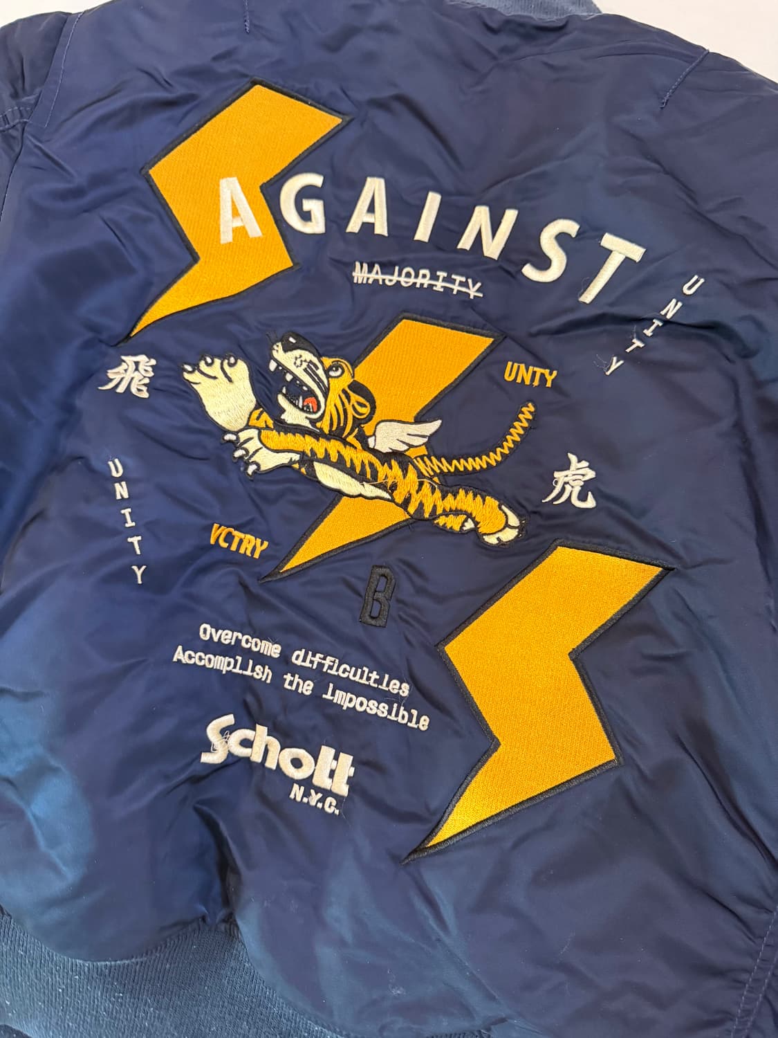 쇼트 X 브라운브레스 MA-1 스카쟌 봄버자켓 네이비 상품이미지4