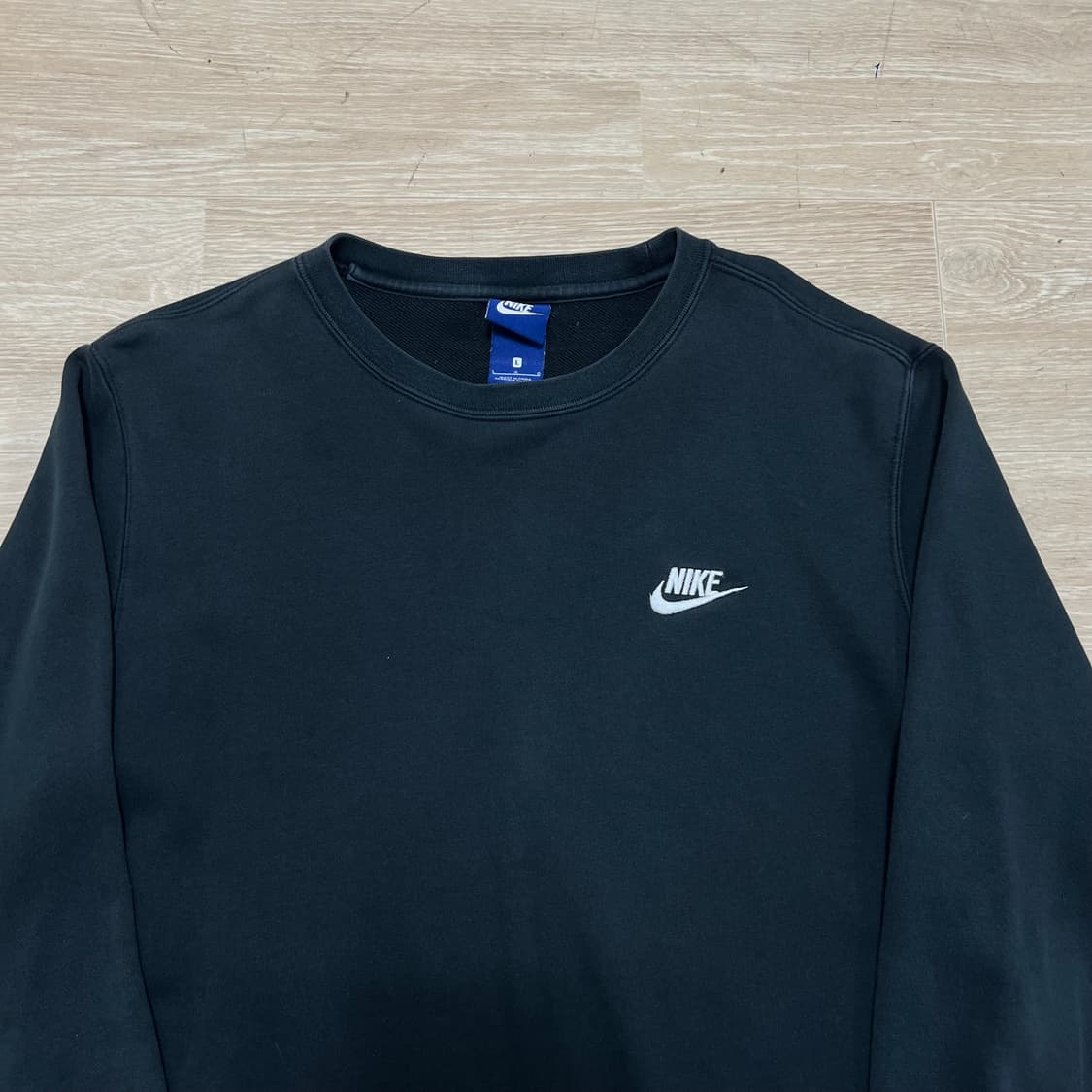 나이키 스우시 로고 맨투맨 크루넥 티셔츠 [다크 네이비] L/100 상품이미지2