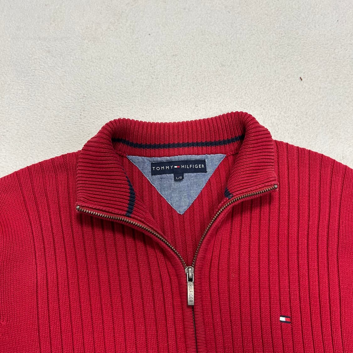 Tommy Hilfiger red 2way knit zip-up 상품이미지6