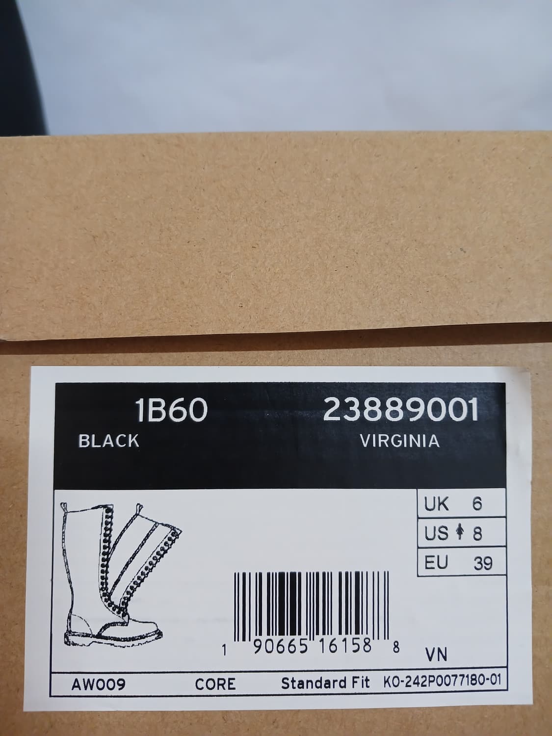 (새상품,245,EU39)닥터마틴 20홀 1B60 버지니아 상품이미지6