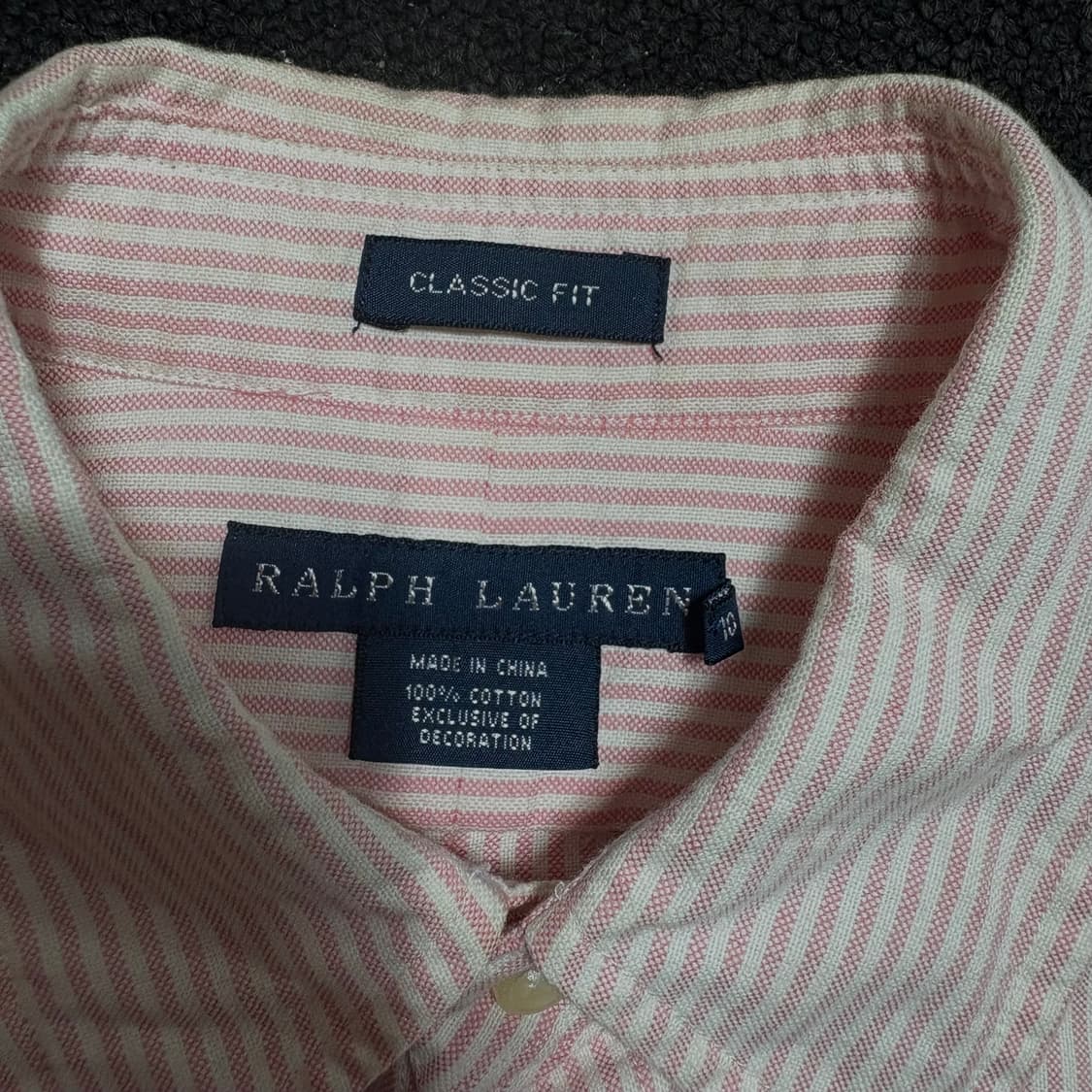 폴로 클래식핏 스트라이프 여성용 핑크 셔츠 xs 상품이미지5