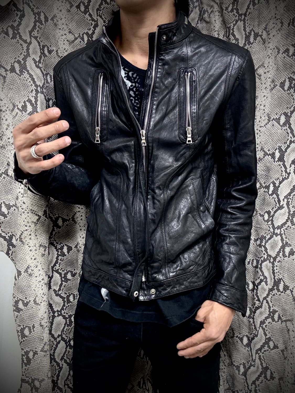 Zip Detail SheepSkin Leather Jacket 상품이미지6