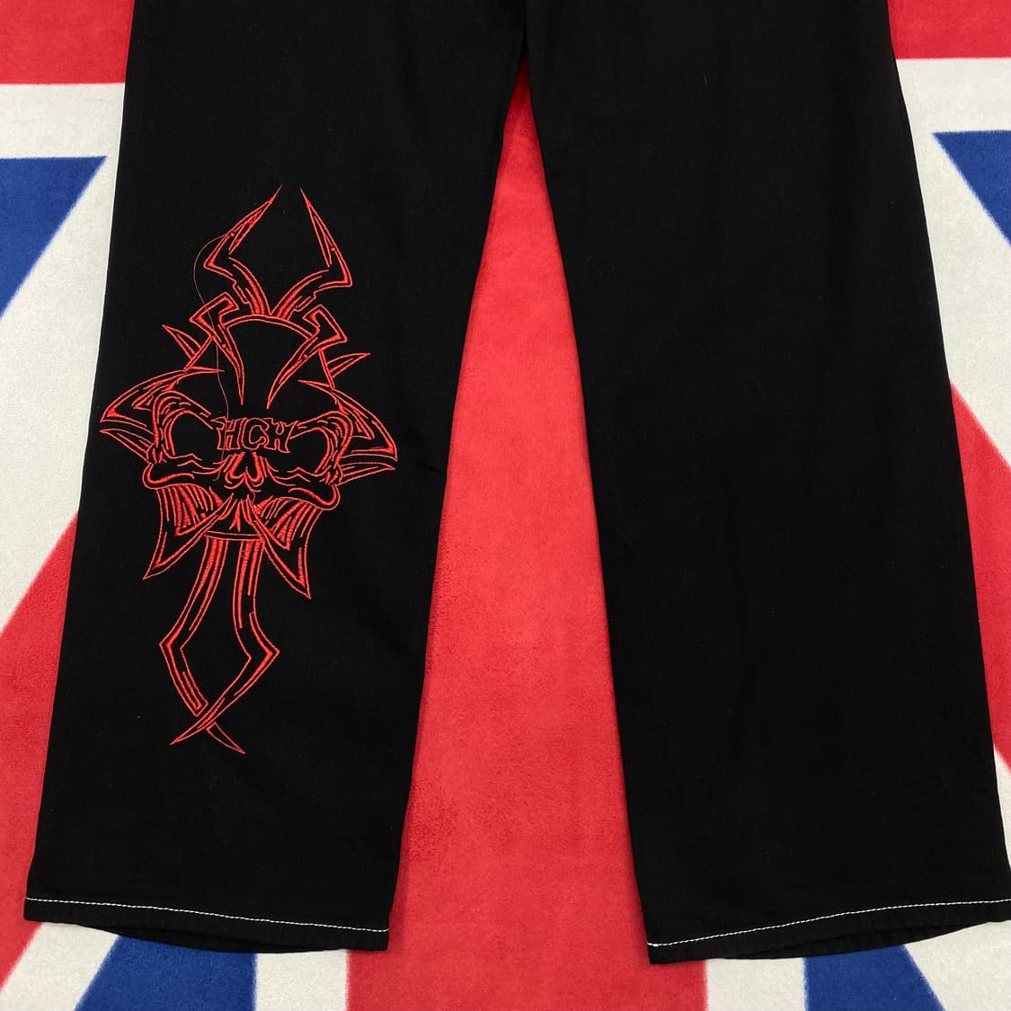 블랙데님 자수팬츠 M 상품이미지5