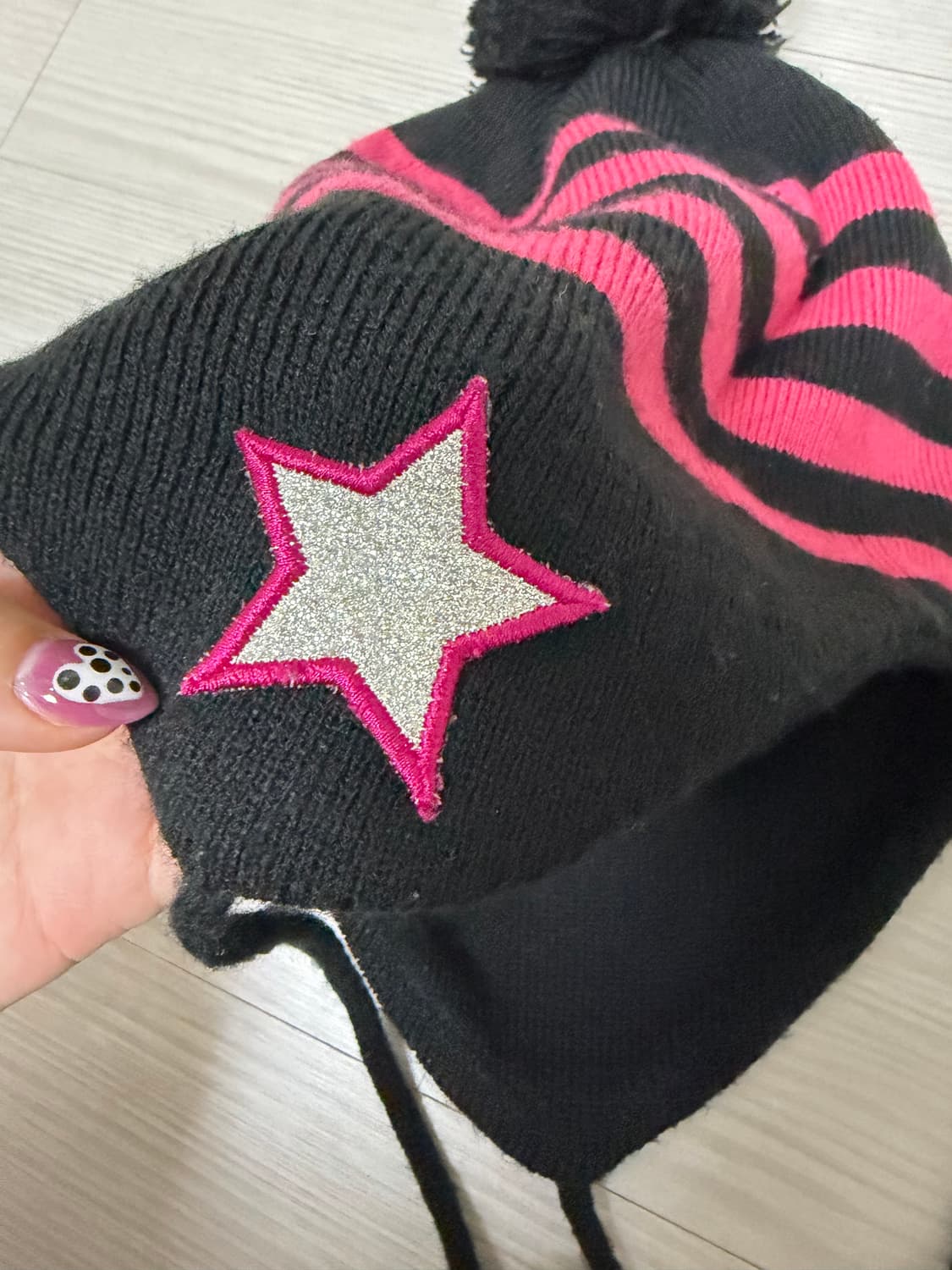 스트라이프 별 비니 폼폼이 상품이미지2