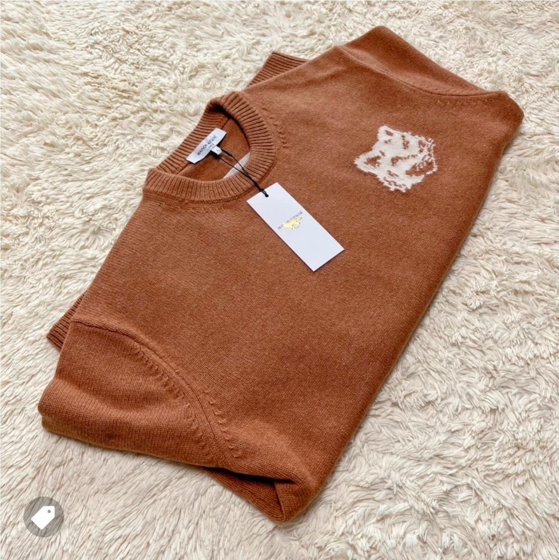 새상품) 메종키츠네 폭스헤드 니트 브라운 M 상품이미지3