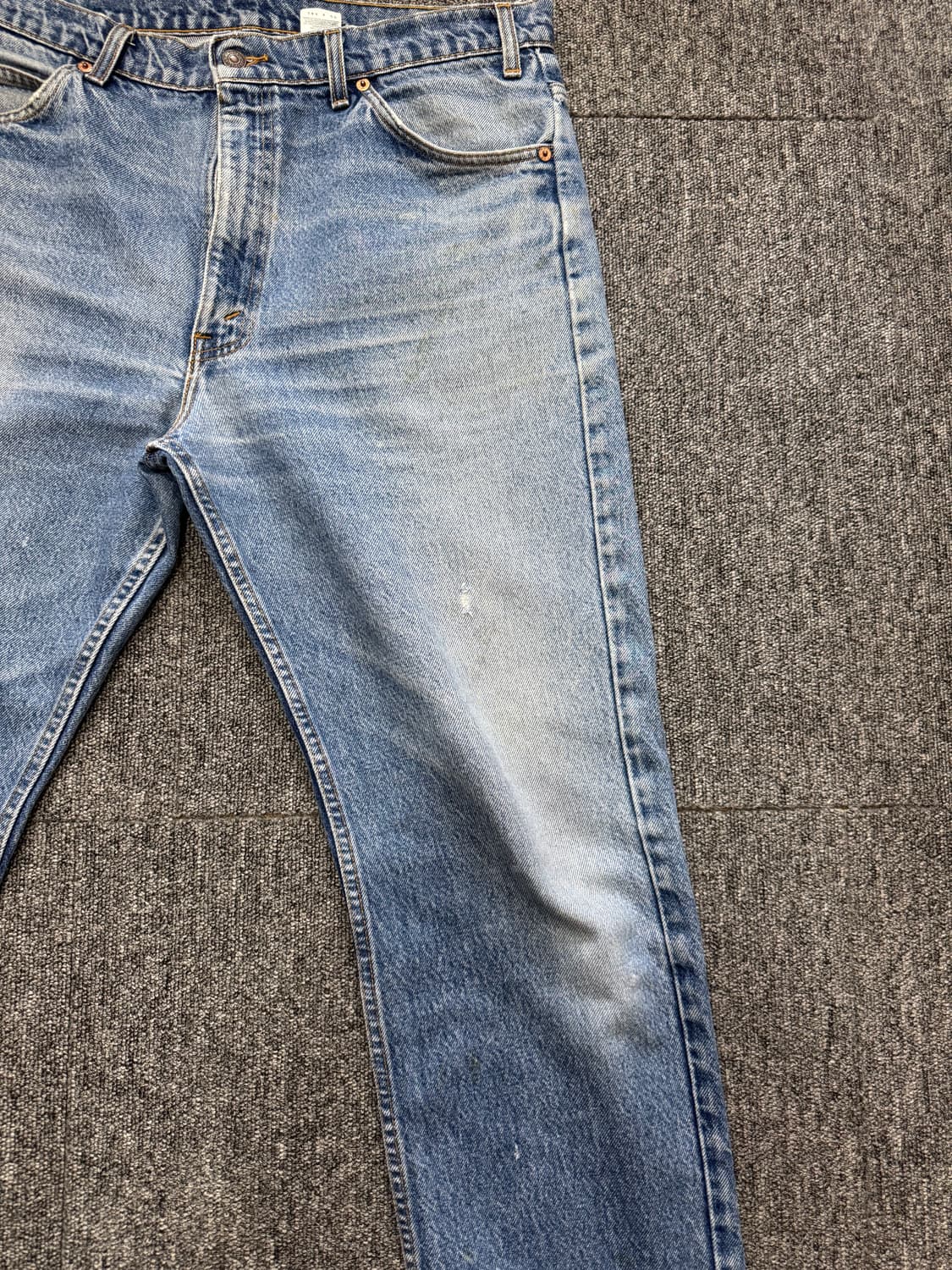 90s USA 리바이스 505 오렌지탭 페인트 미디움 블루 데님 36 상품이미지5