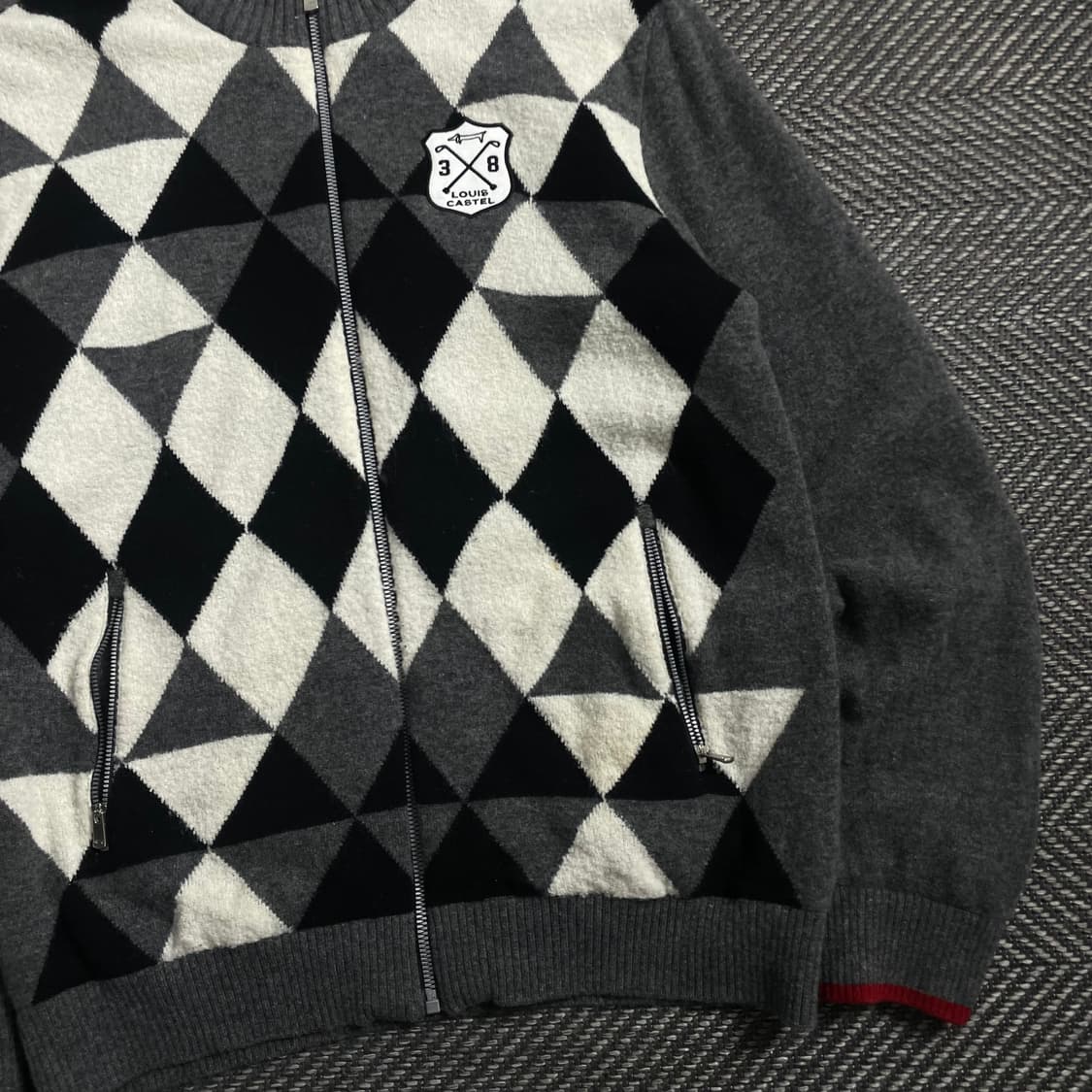 루이 까스텔 아가일 체크 패턴 니트 집업 y 4202 상품이미지3