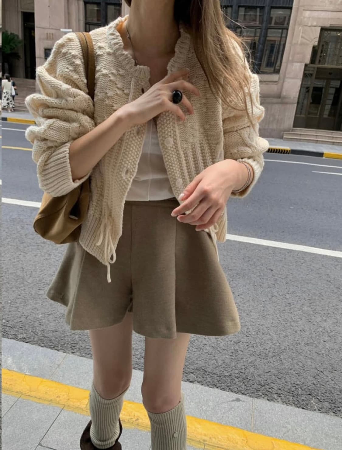 포스터 루브 리본 니트 가디건 상품이미지1