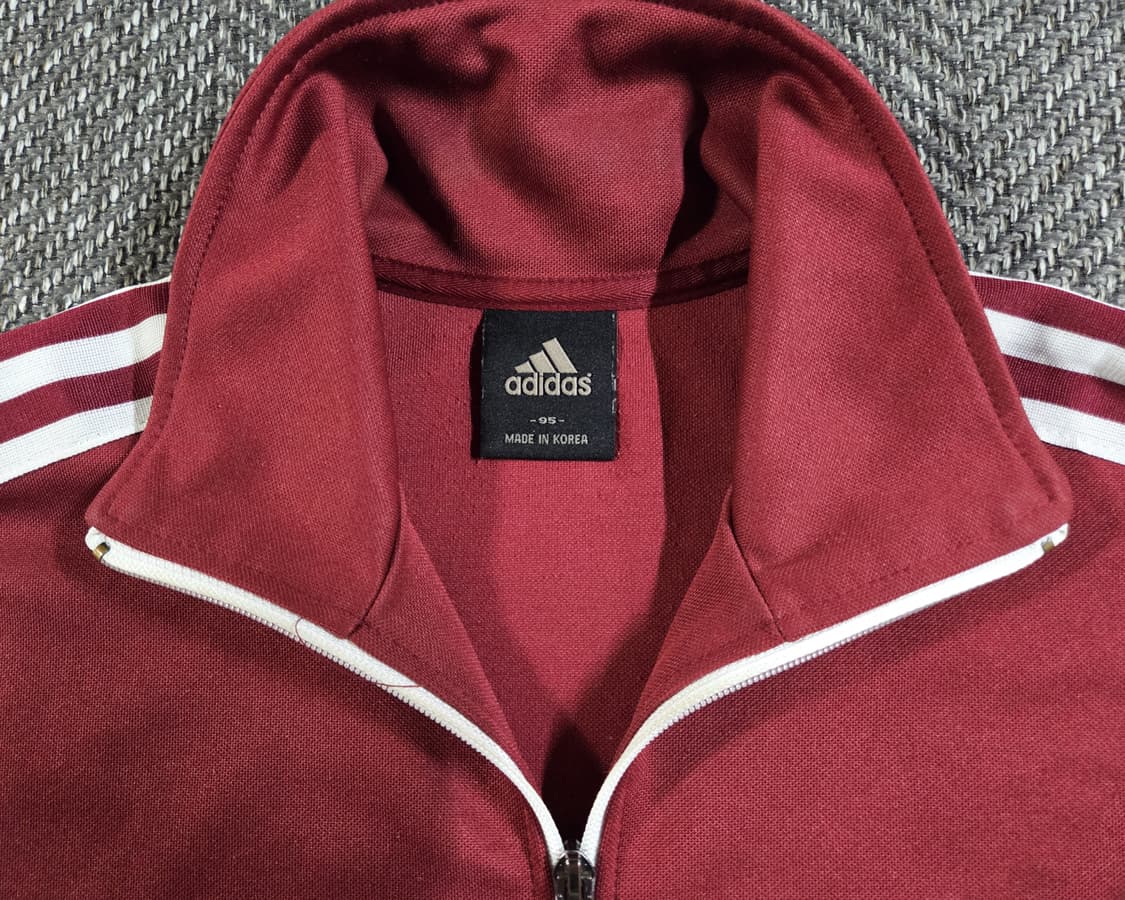 아디다스 삼선 버건디 와인 트랙탑 져지 상품이미지5