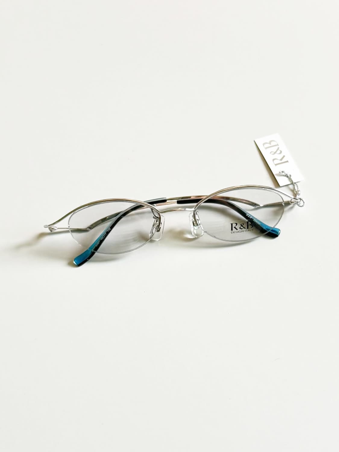 R&B EYEWEAR 실버 반무테 오벌 메탈 빈티지 안경 상품이미지3