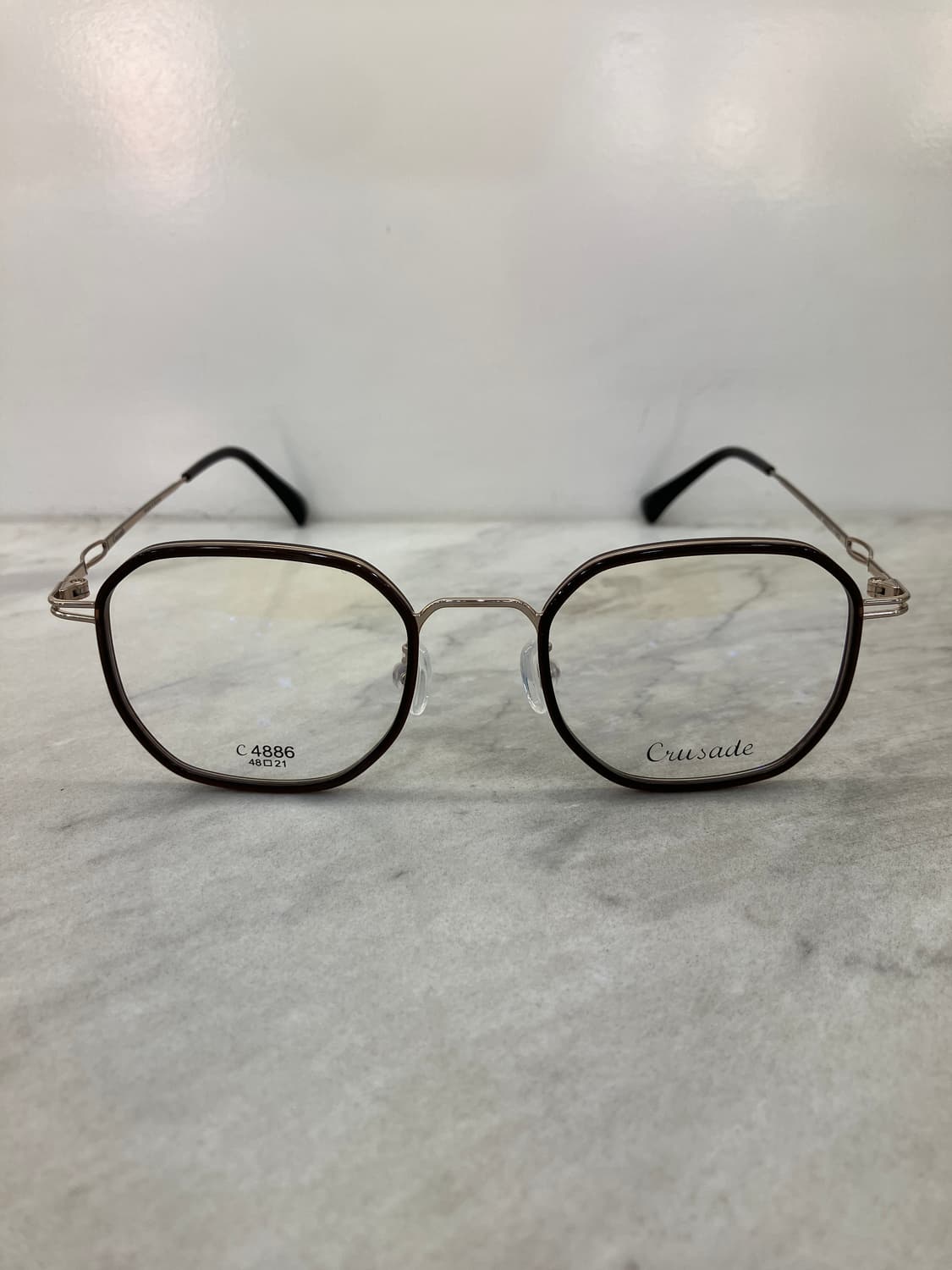 크루세이드 Crusade 골드 브라운 솔텍스 소프트 스퀘어 메탈테 안경 상품이미지6