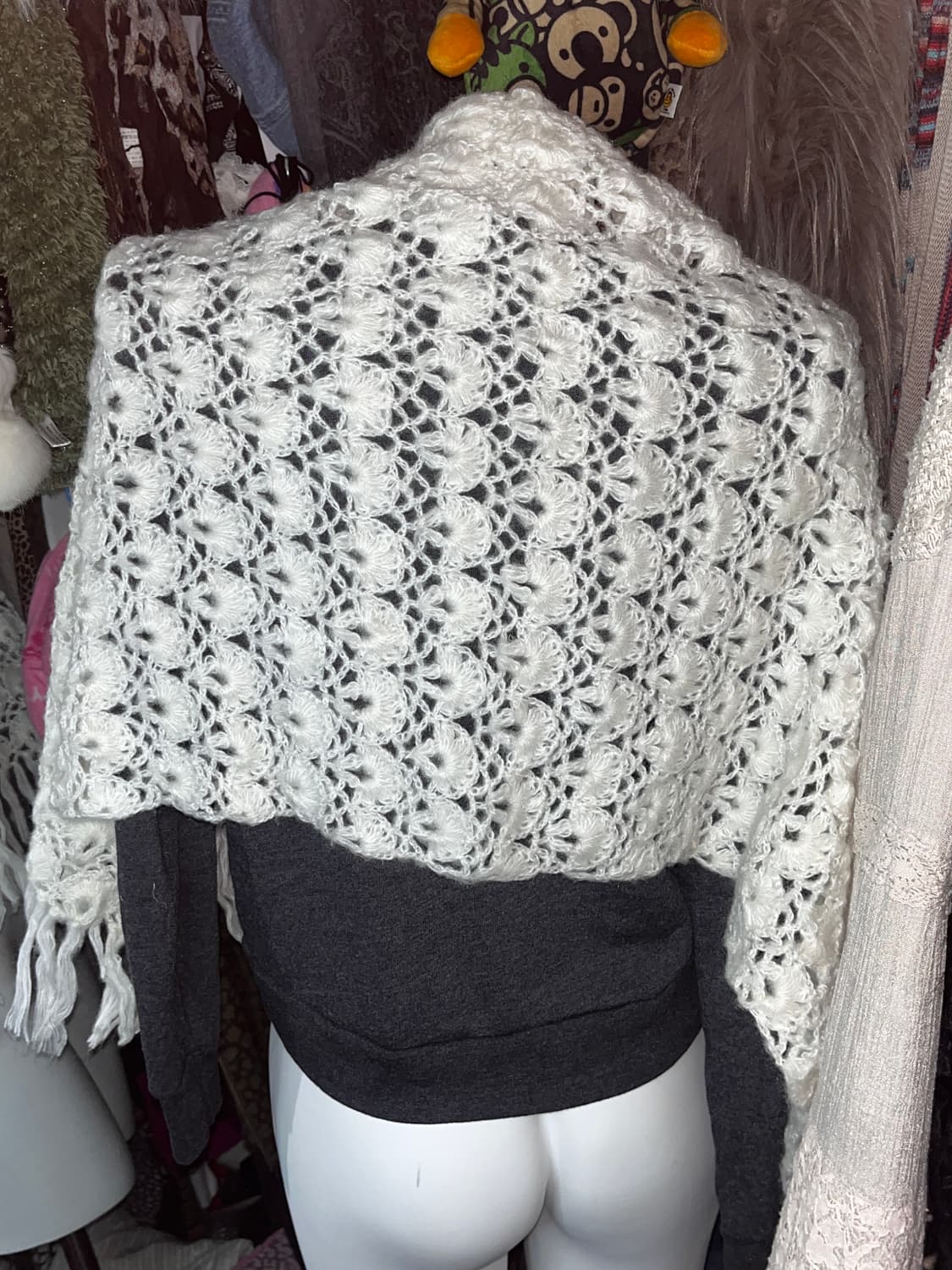 모리 뜨개 니트 아이보리 숄 상품이미지2