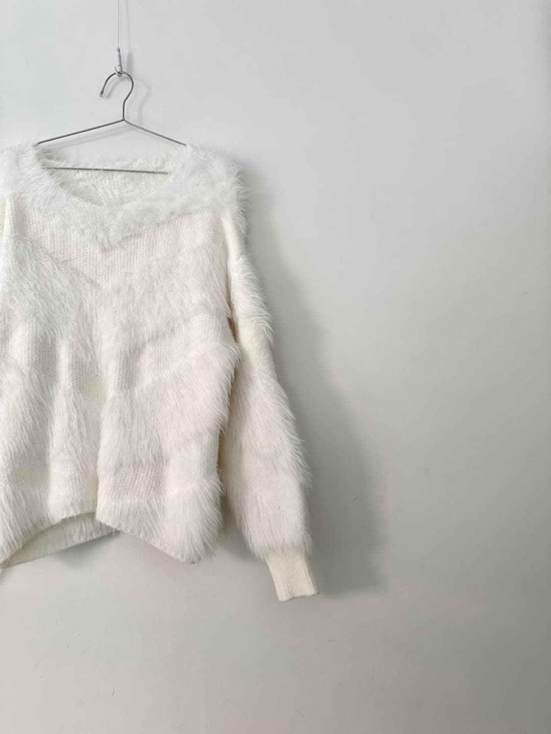 Fur trimming feminine knit / white 상품이미지7