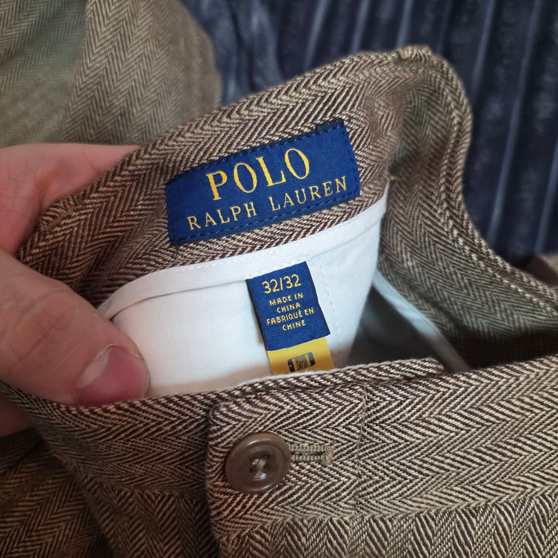 폴로 신형 코튼린넨 헤링본 수트트라우저 브라운 32/32 상품이미지3