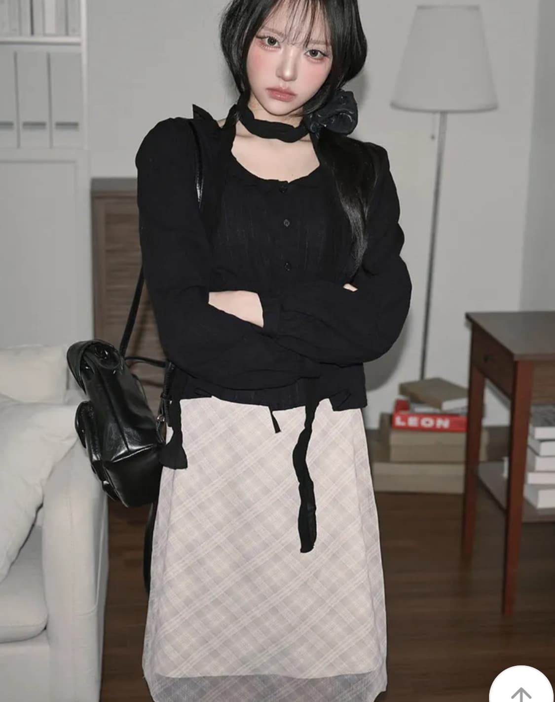 미디스커트증정/당일배송) 제니오 벨라 7부버튼티 베이지 상품이미지3