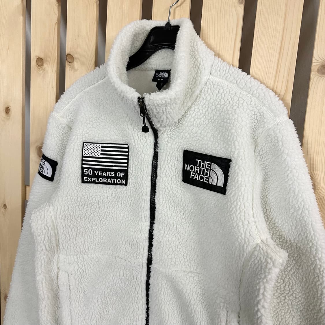 (S) 노스페이스 50주년 화이트 플리스 후리스 집업 자켓 상품이미지3