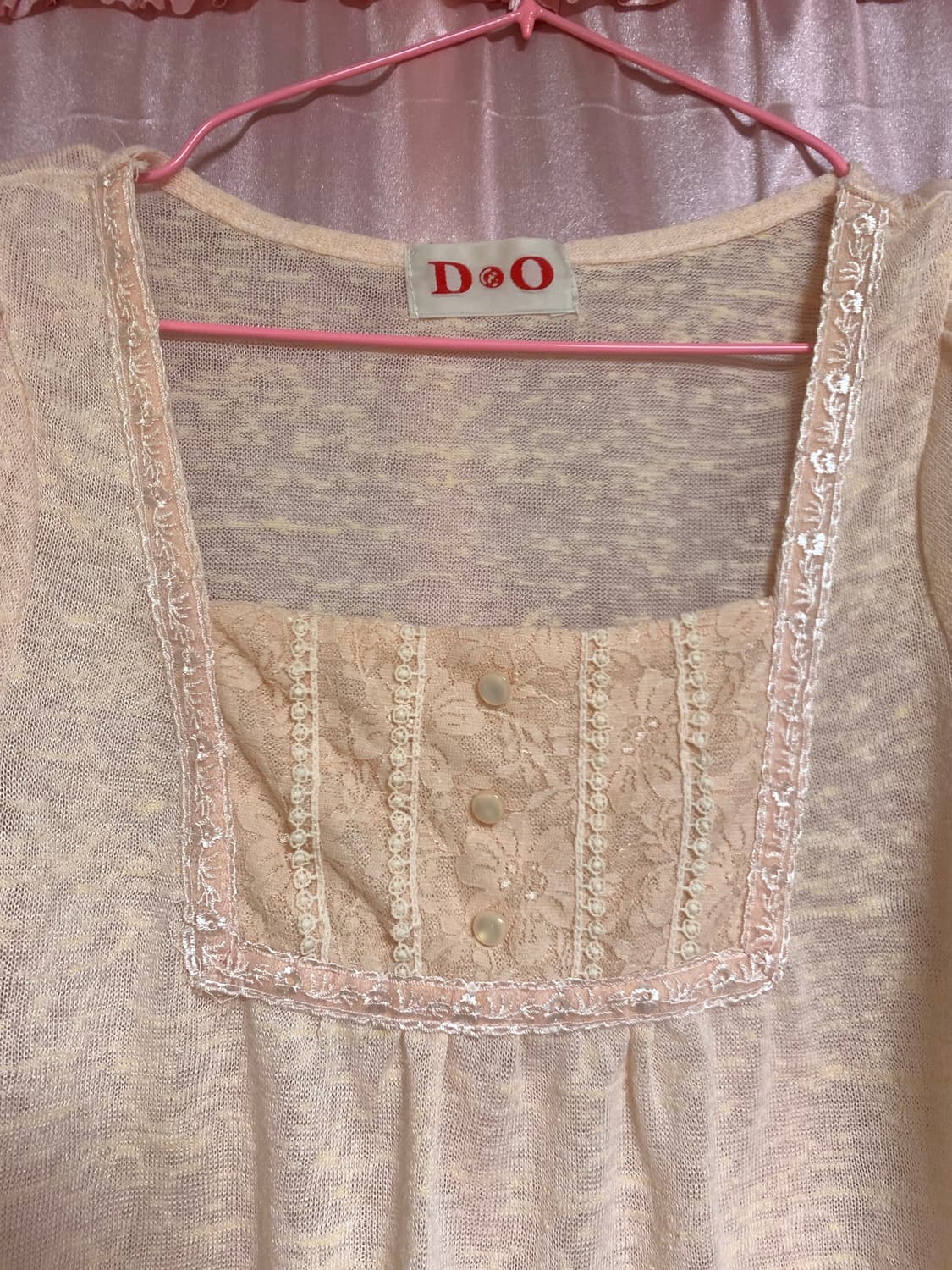 빈티지 레이스 니트 블라우스 갸루 모리 상품이미지4