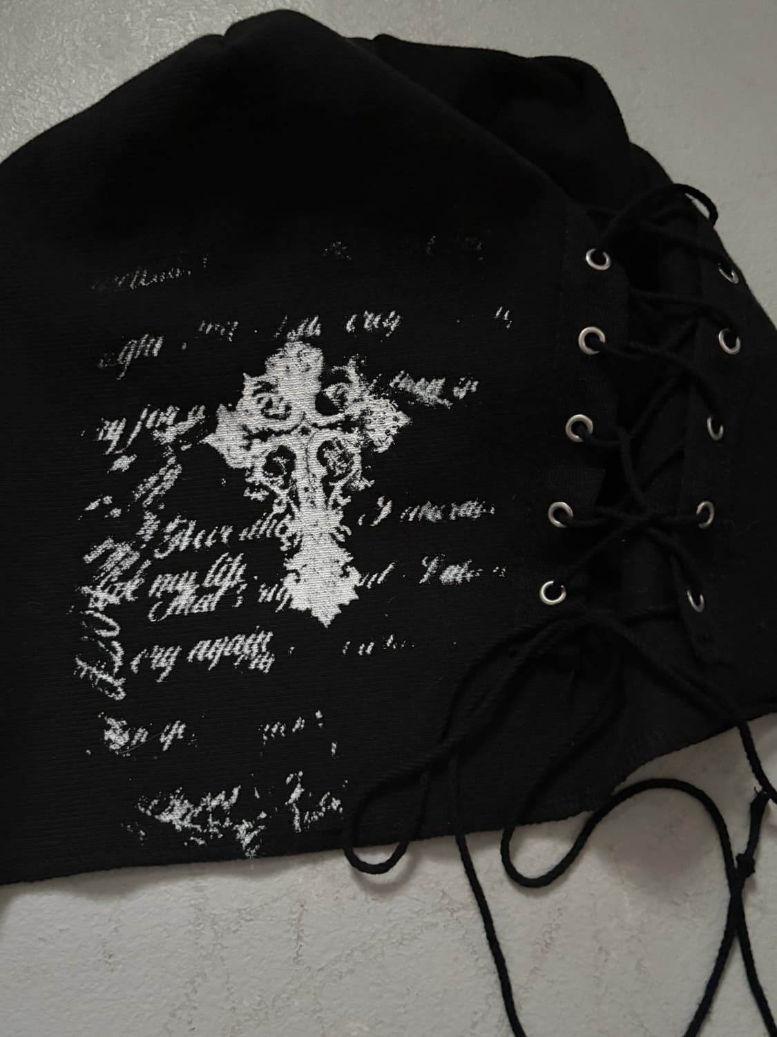 • hurtmade Black Cross logo eyelet beani 상품이미지3